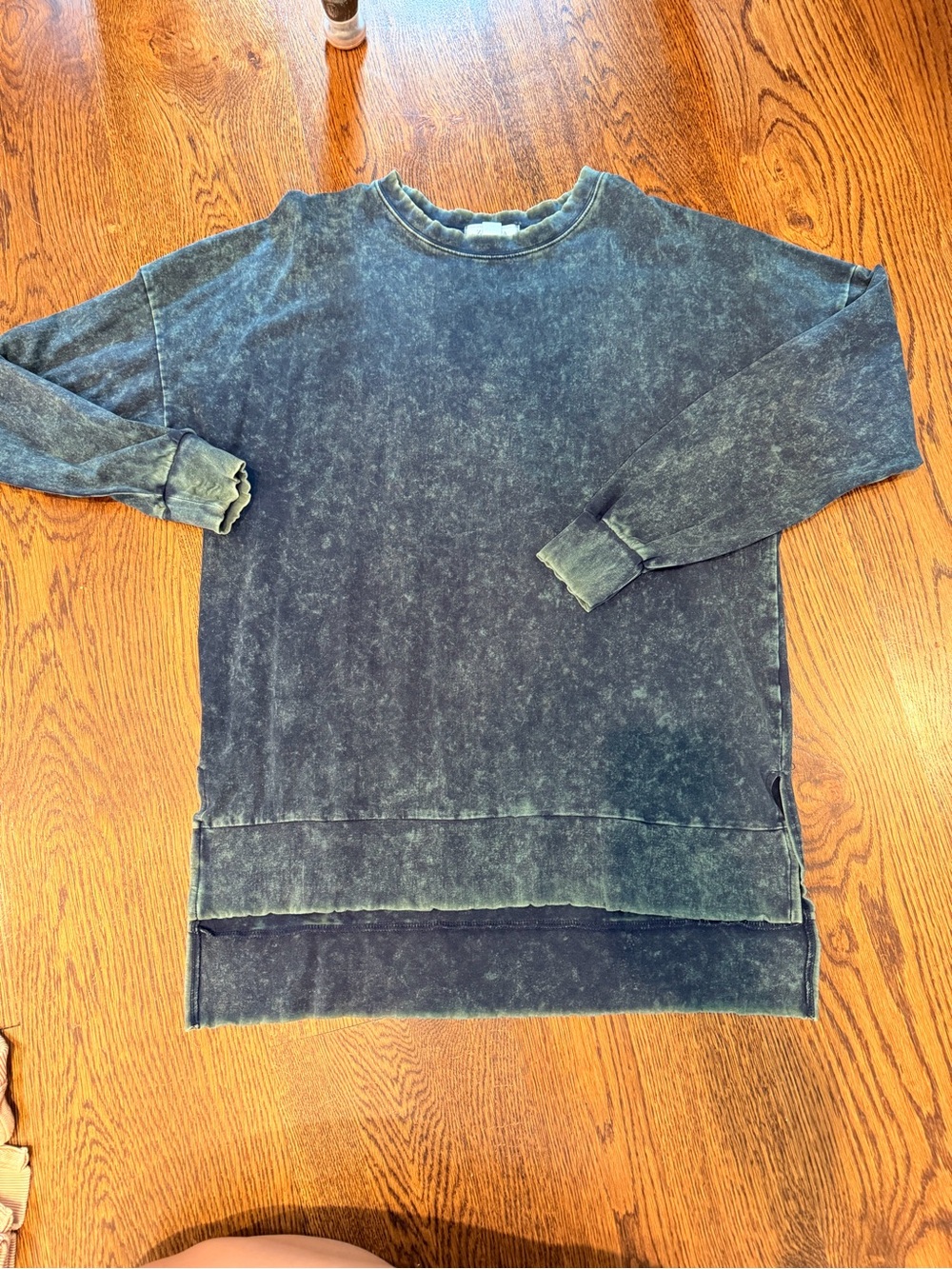 Zenana Outfitters Mineral Wash Dark Teal Pullover Sweatshirt